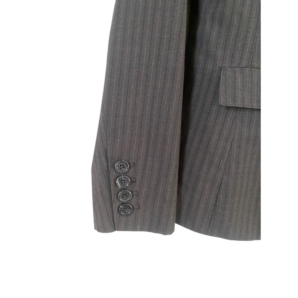Merona Womens Taupe Striped Suit Blazer Size 10 Pants Size 8 Career Business - Picture 5 of 16